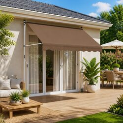 Specifications of the 350 cm Taupe Manual Retractable Awning