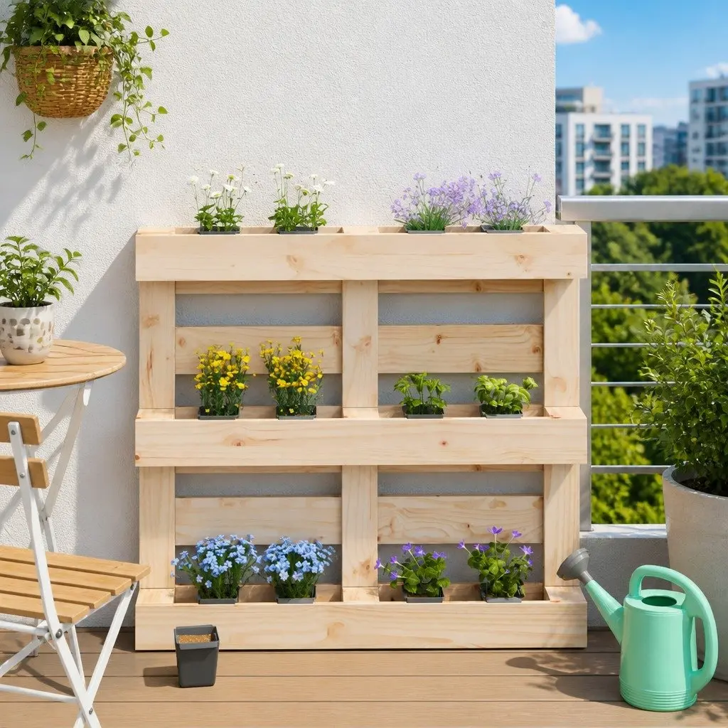 Flower Boxes for Euro Pallets Garden Planter 13.5 x 9 x 9.5 cm Grey 12 Piece