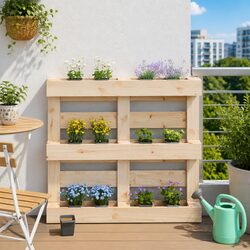 Flower Boxes for Euro Pallets - 12 Grey Planters 13.5x9x9.5 cm