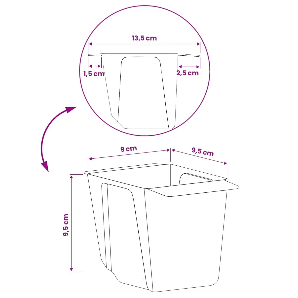 Flower Boxes for Euro Pallets Garden Planter 13.5 x 9 x 9.5 cm Grey 12 Piece