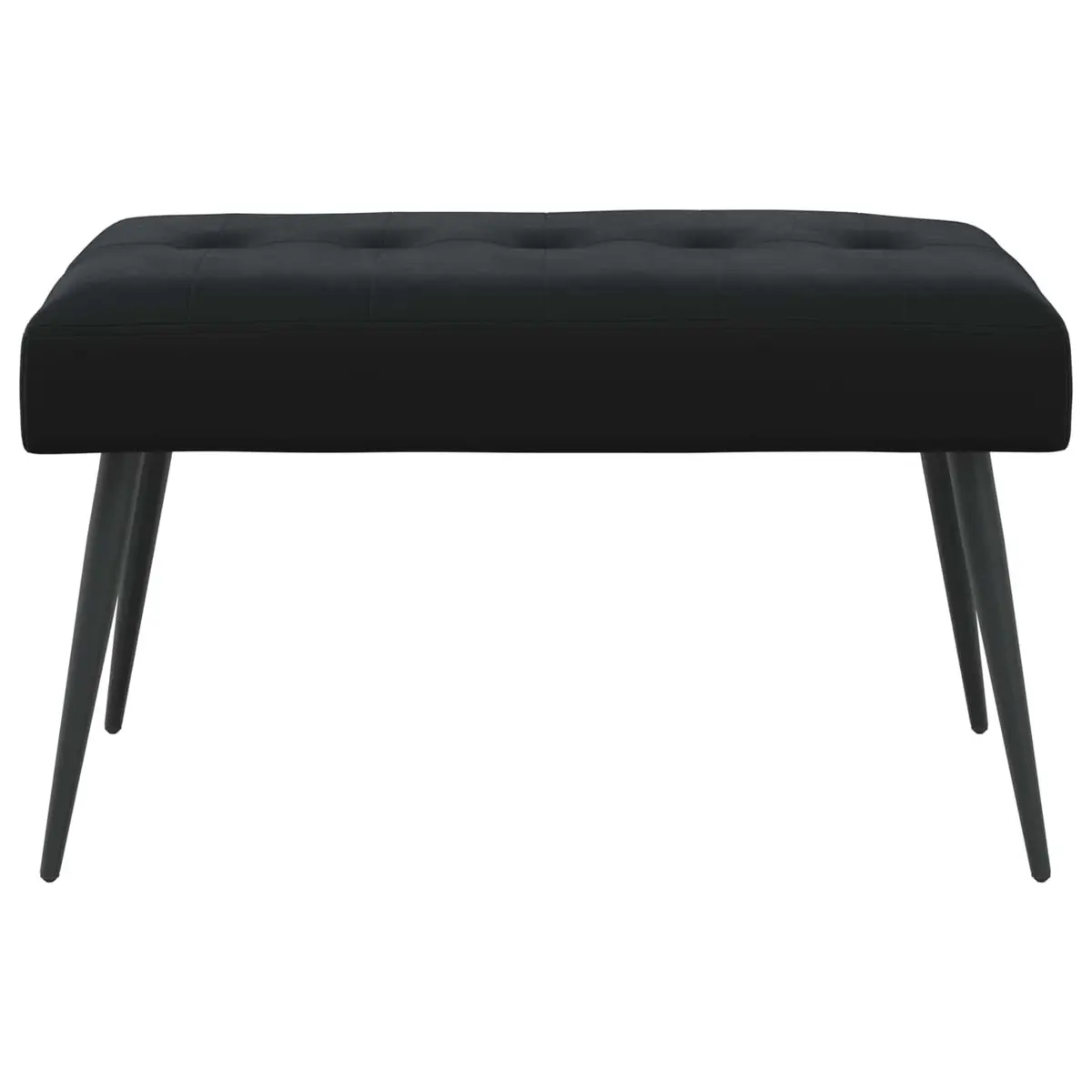 Black Velvet Button Tufted Bench