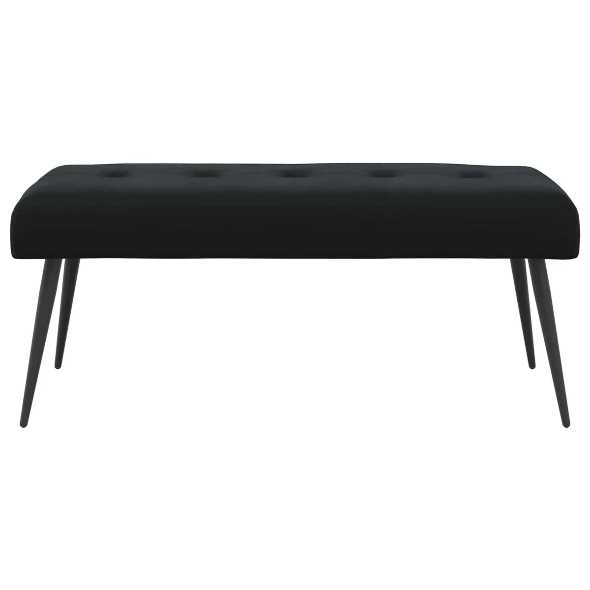 Button Tufted Velvet Bench Black Seating Upholstered Indoor Furniture Living