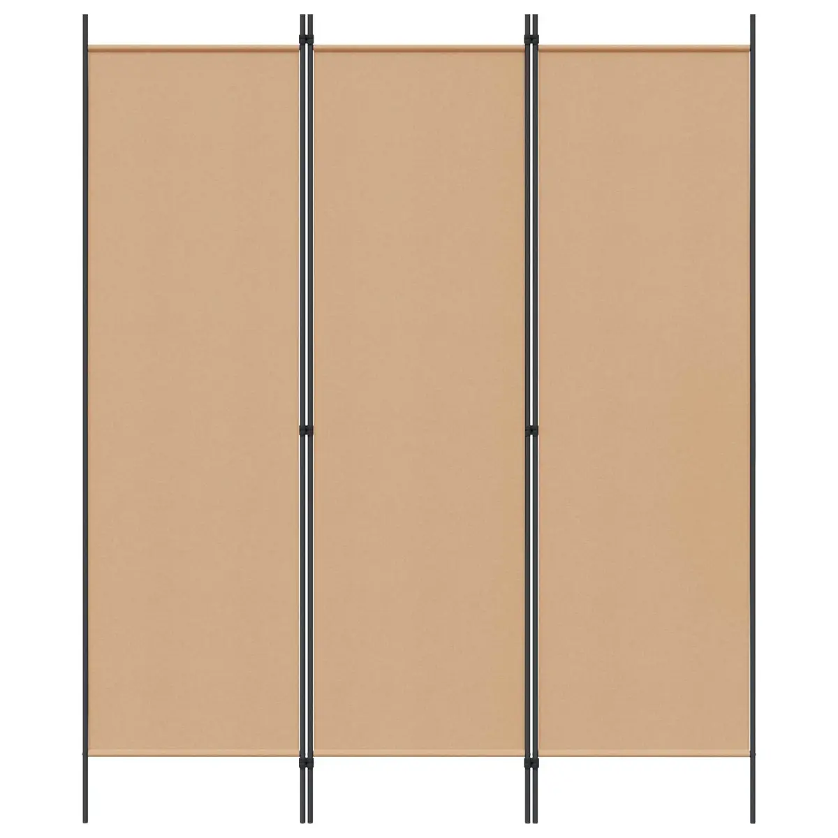 Fabric Room Divider Privacy Screen Foldable Beige 150x180cm Partition Panel for Living Space