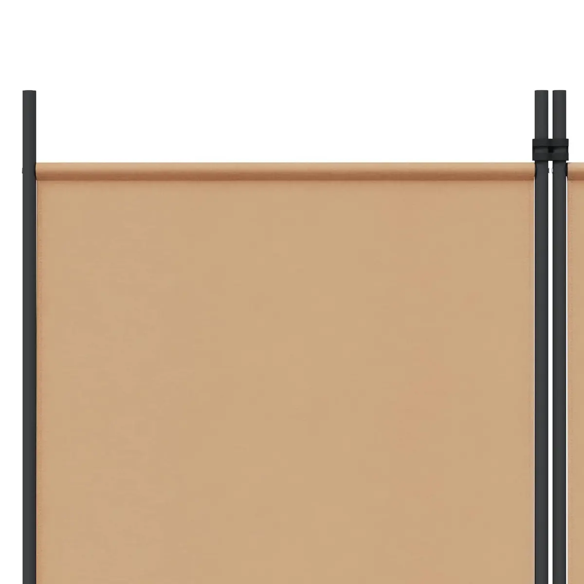 6-Panel Room Divider for Living Room Bedroom Beige Fabric Folding Privacy Screen