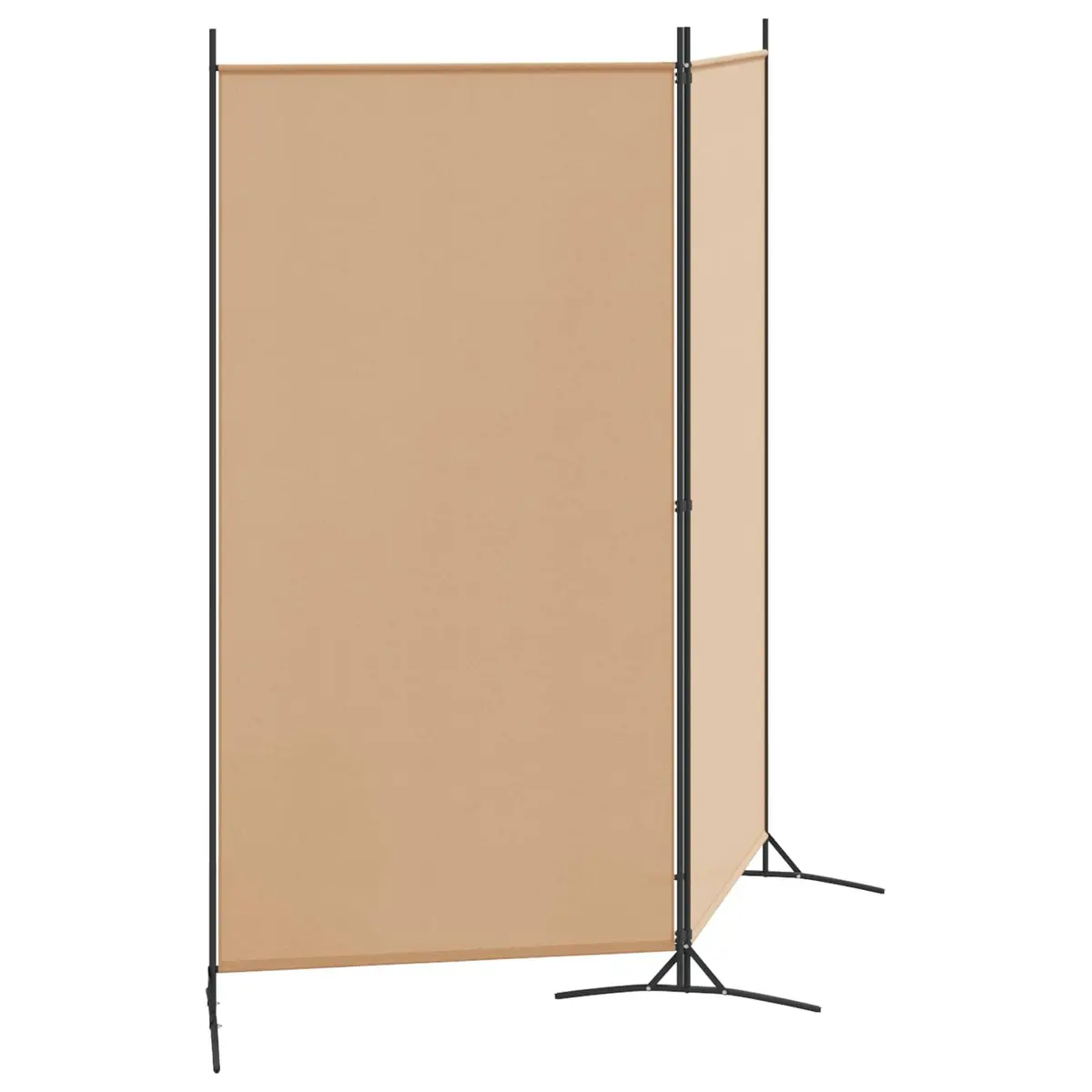 2-Panel Room Divider Indoor Space Divider Beige Fabric 175 x 180 cm