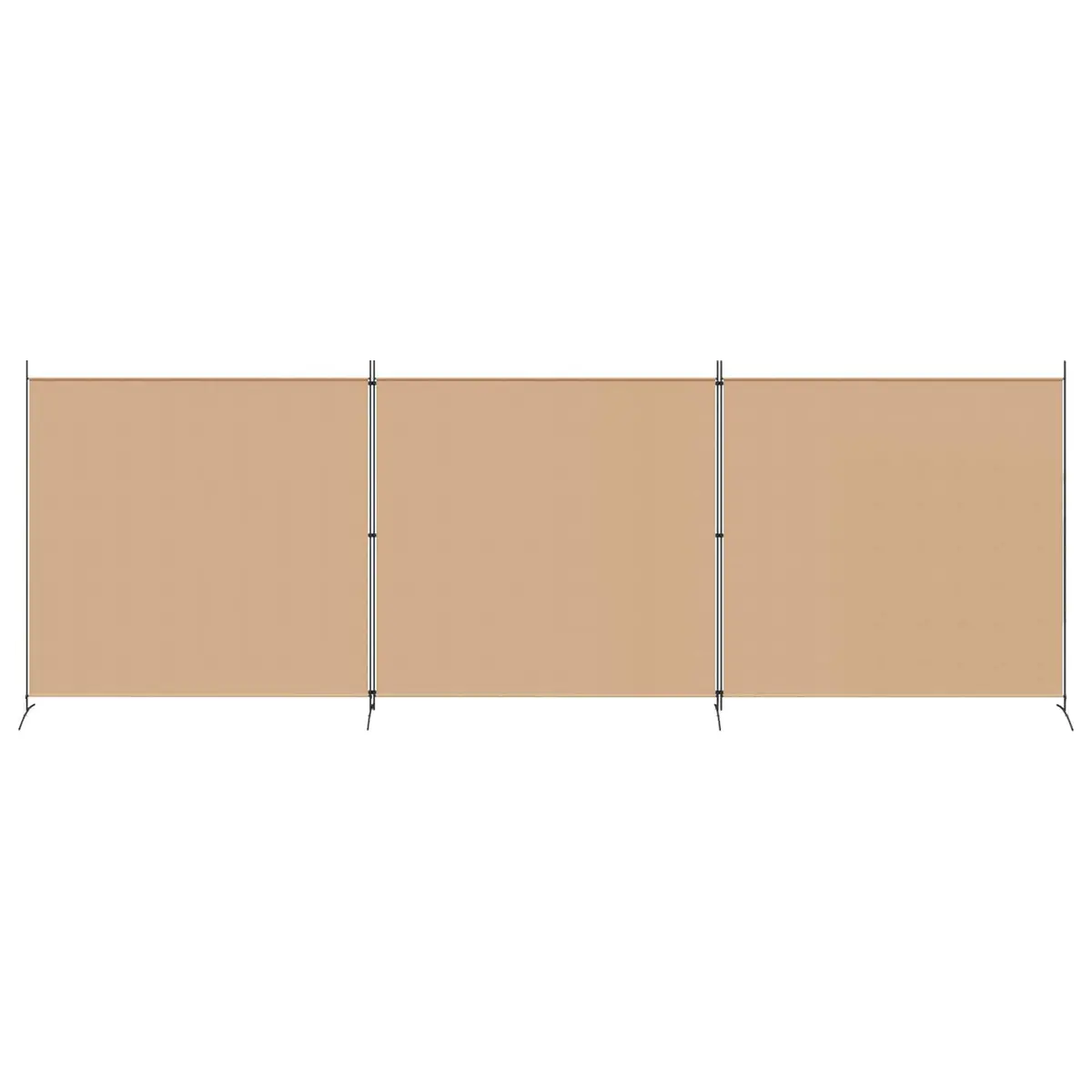 Folding Screen Room Divider Beige Fabric 525 x 180 cm for Bedroom Living Room Privacy