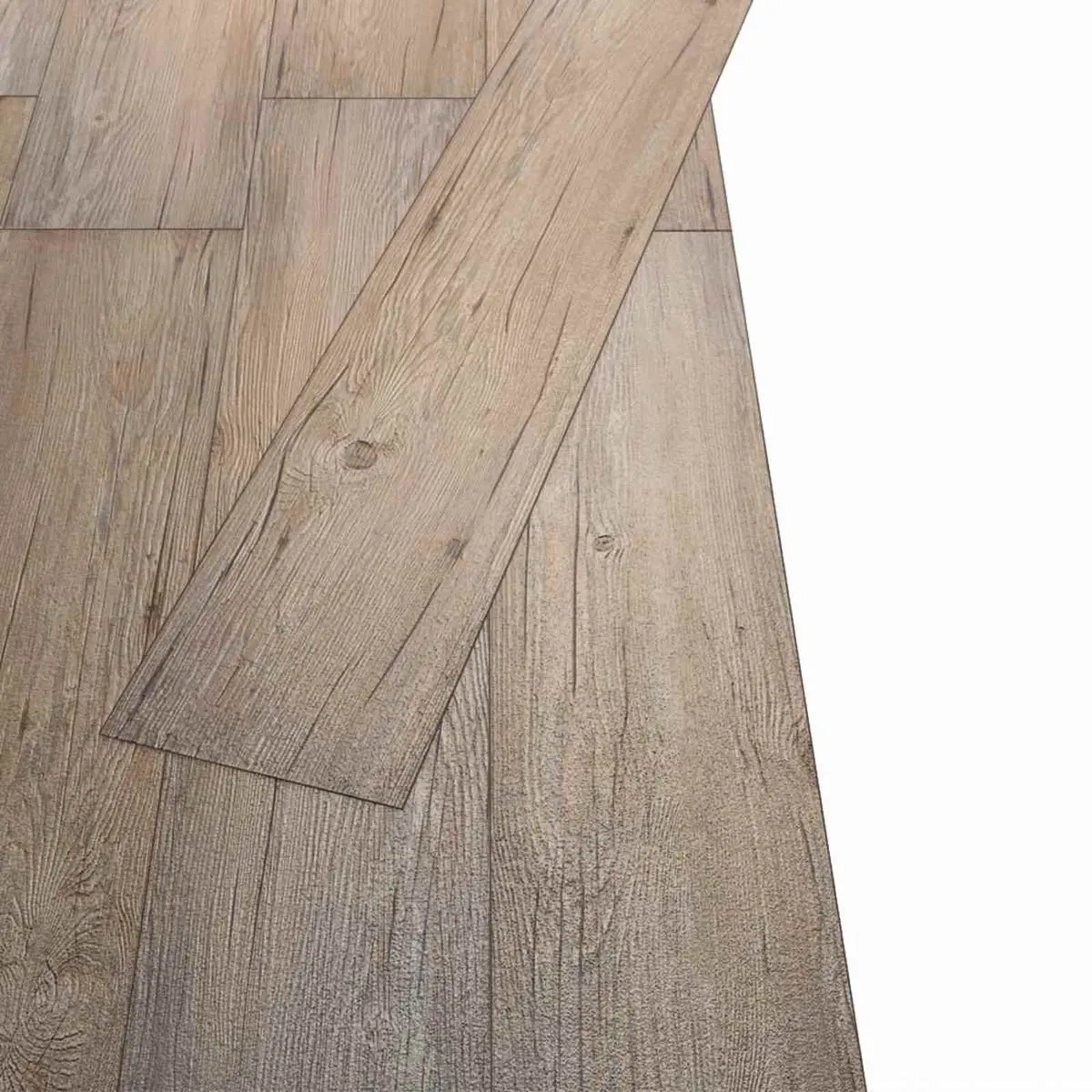 Self-Adhesive PVC Flooring Planks Indoor Use Brown 18 Piece