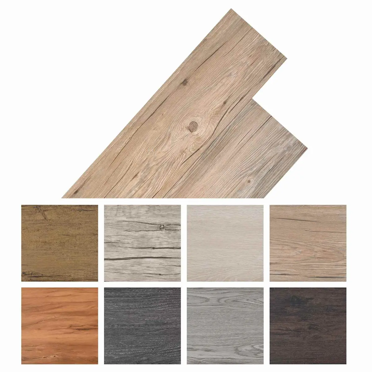 Self-Adhesive PVC Flooring Planks Indoor Use Brown 18 Piece