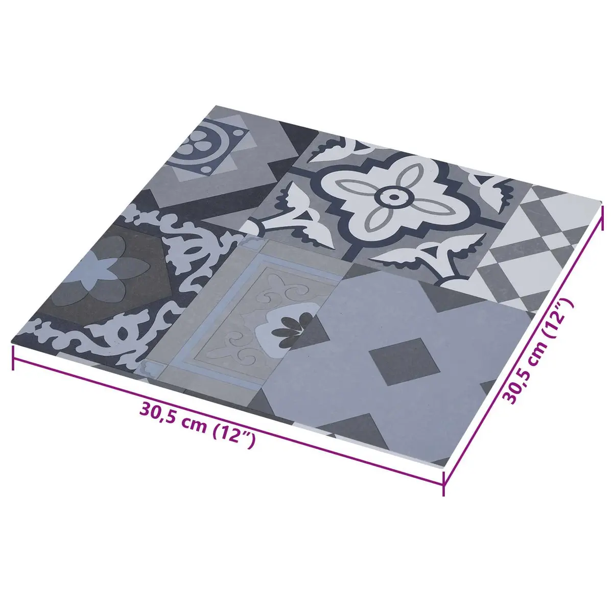 Self-Adhesive Flooring Planks Indoor 30.5 x 30.5 cm Wood Look Vinyl Floor Tiles