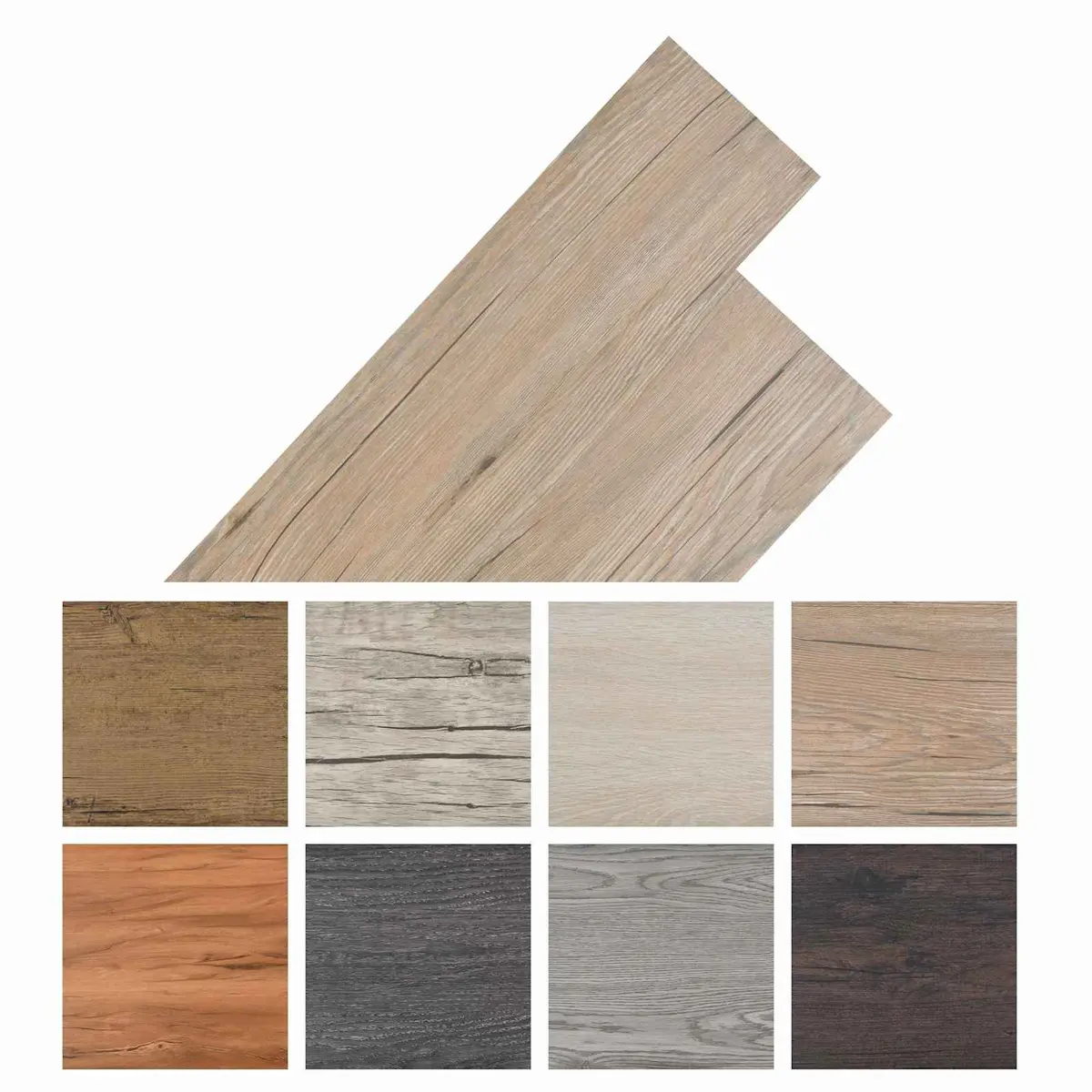 Self-Adhesive PVC Flooring Planks 18pcs Oak Brown Indoor Home Floor Covering