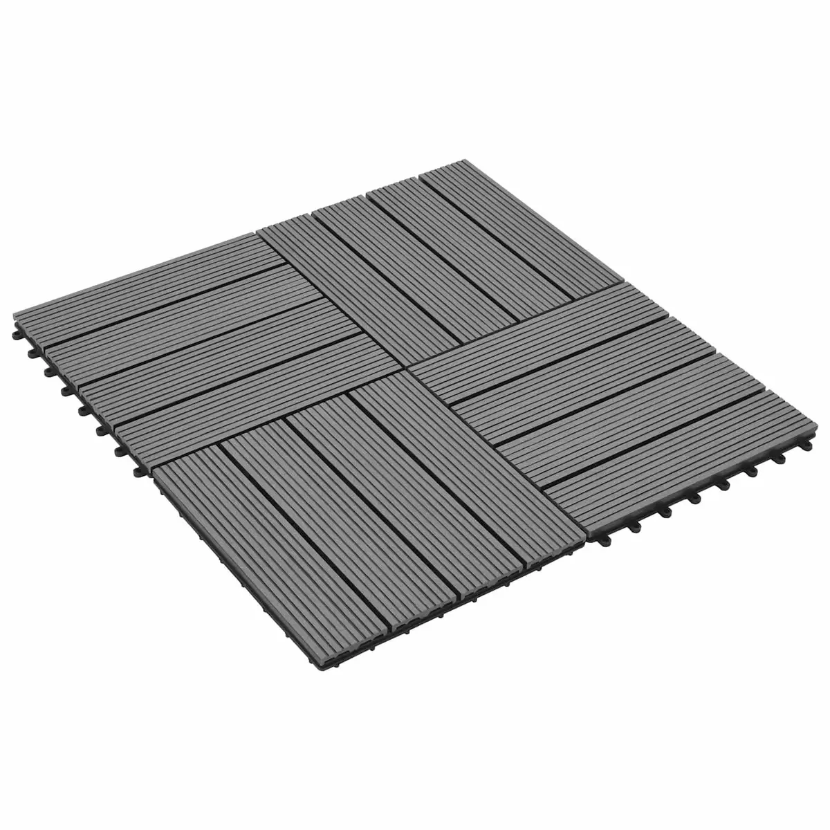 Decking Tile Outdoor Garden Patio 30x30cm Grey 11 Piece