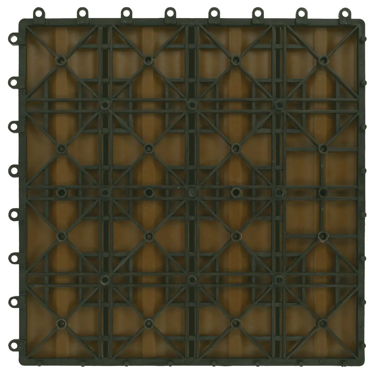 Decking Tile Outdoor Indoor 30 x 30 cm 11 Piece Brown WPC Flooring