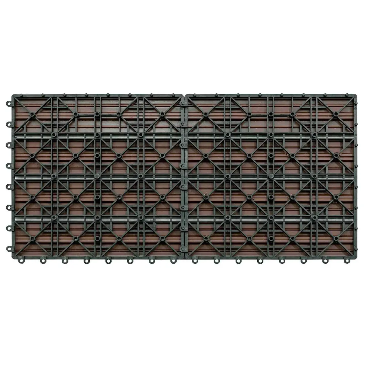 Decking Tile for Patio 60 x 30 cm Brown 6 Pieces WPC Modern Rectangular Flooring