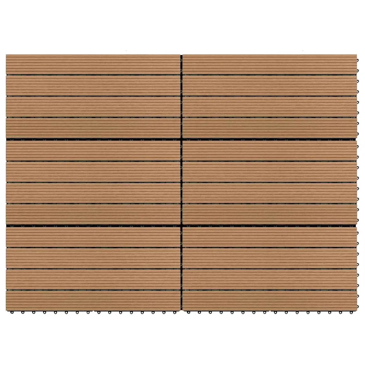 Decking Tile for Patio 60 x 30 cm Brown 6 Pieces WPC Modern Rectangular Flooring