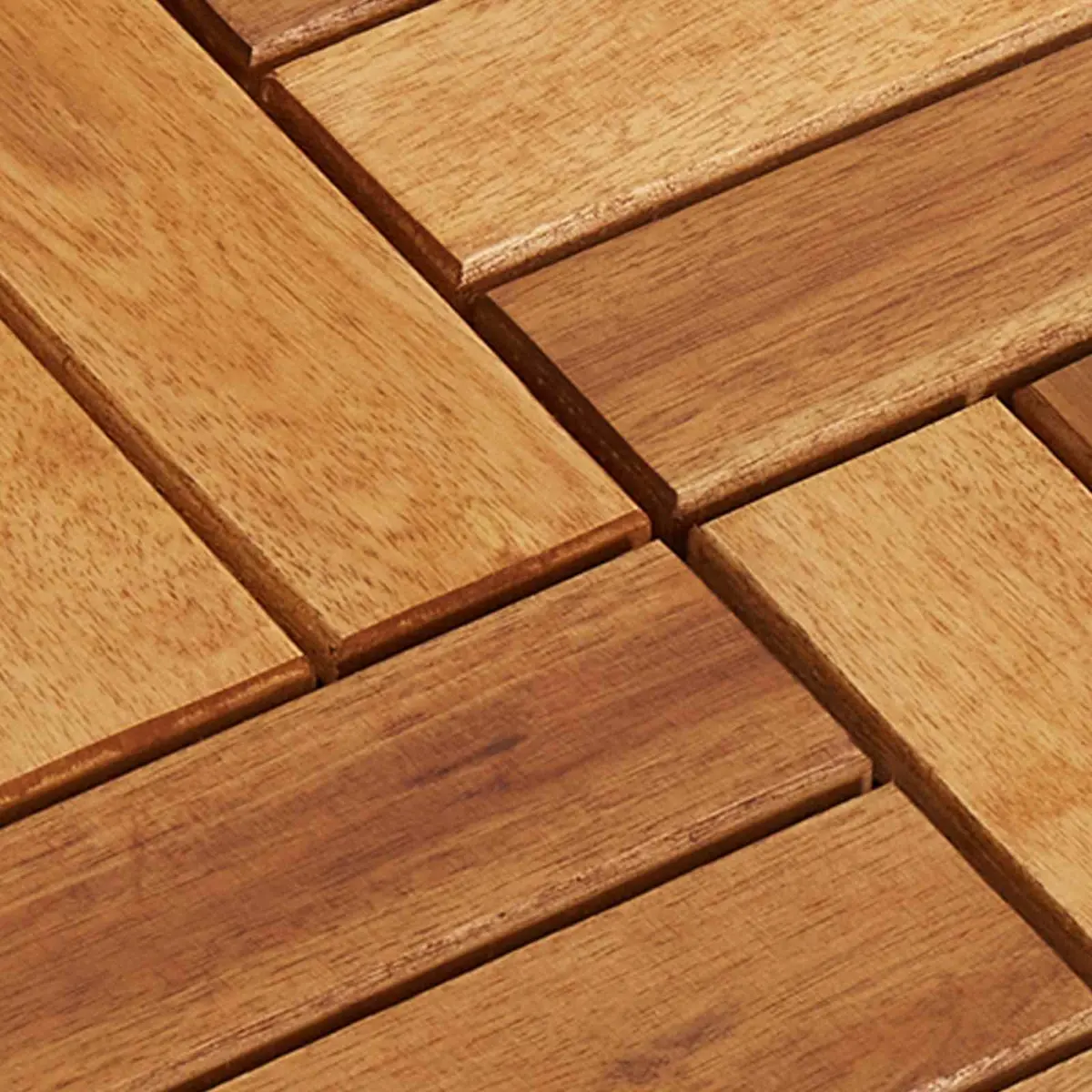 Decking Tile Outdoor Indoor 30 x 30 cm Brown Acacia Hardwood Interlocking Square 10 Piece