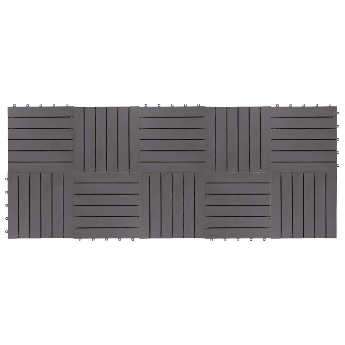 Decking Tile Outdoor 30x30cm Grey Acacia Hardwood Interlocking 10 Piece