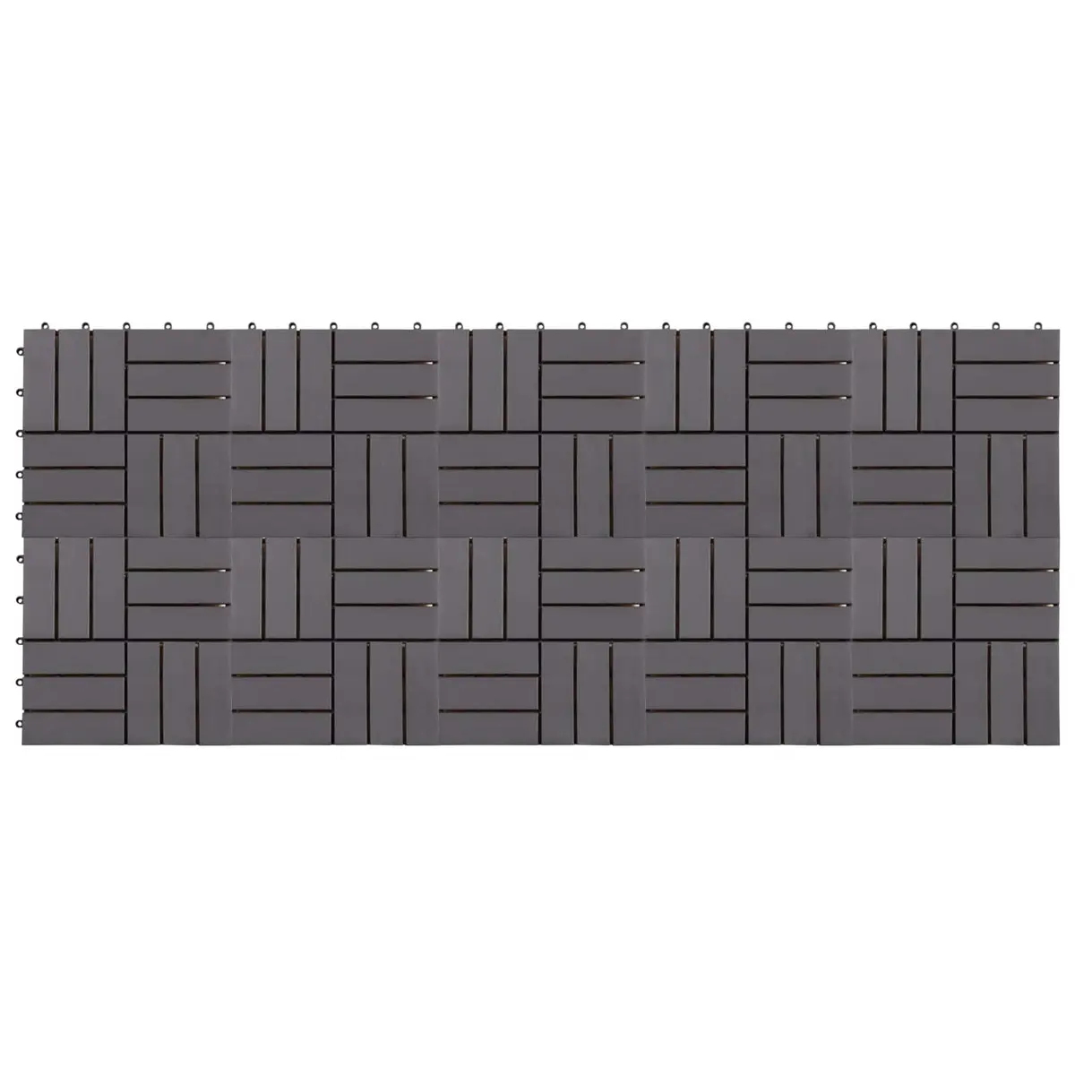 Decking Tile for Patio Balcony Garden 30 x 30 cm Grey Acacia Hardwood Interlocking 10 Piece