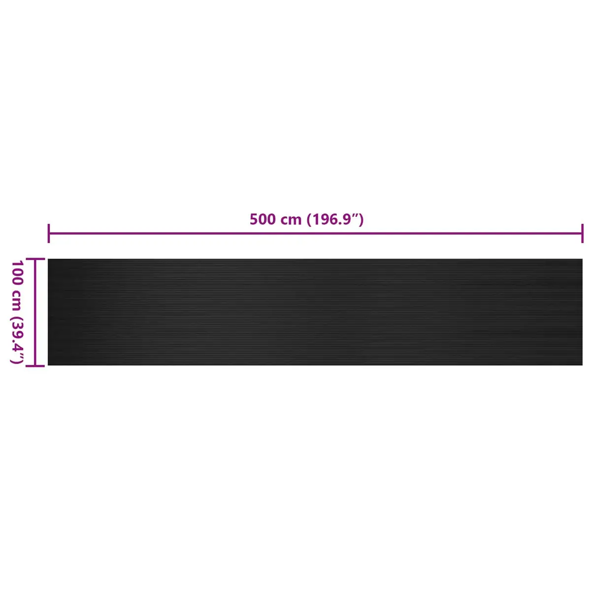 Rubber Floor Mat Black Outdoor Garden Patio Durable Heavy Duty Protective 1x5m