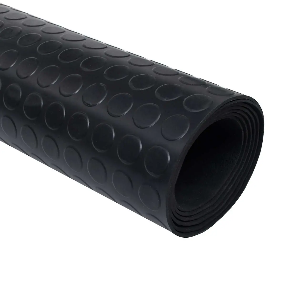 Rubber Floor Mat Black Outdoor Indoor Protection Mat 1 x 2 m Flexible Durable