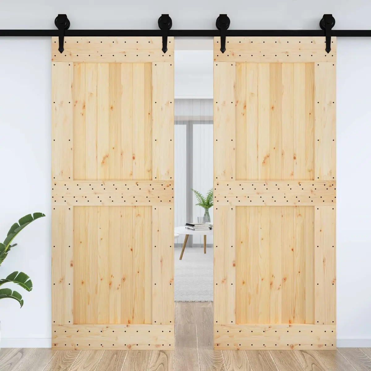 Solid Pine Wood Interior Door 90x210cm