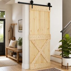 Solid Pine Wood Interior Door Natural 95 x 210 cm Modern Design Entry