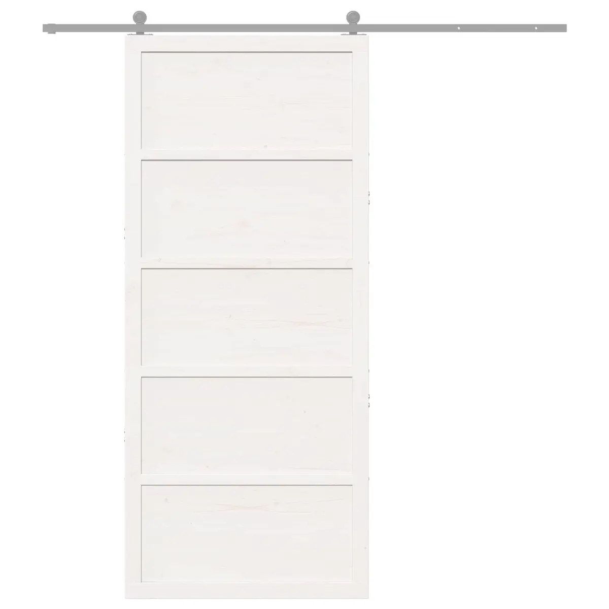 Sliding Barn Door Interior White Solid Pine Wood 100 x 208 cm