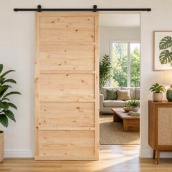 90cm Sliding Barn Door: Solid Pine Wood Specifications