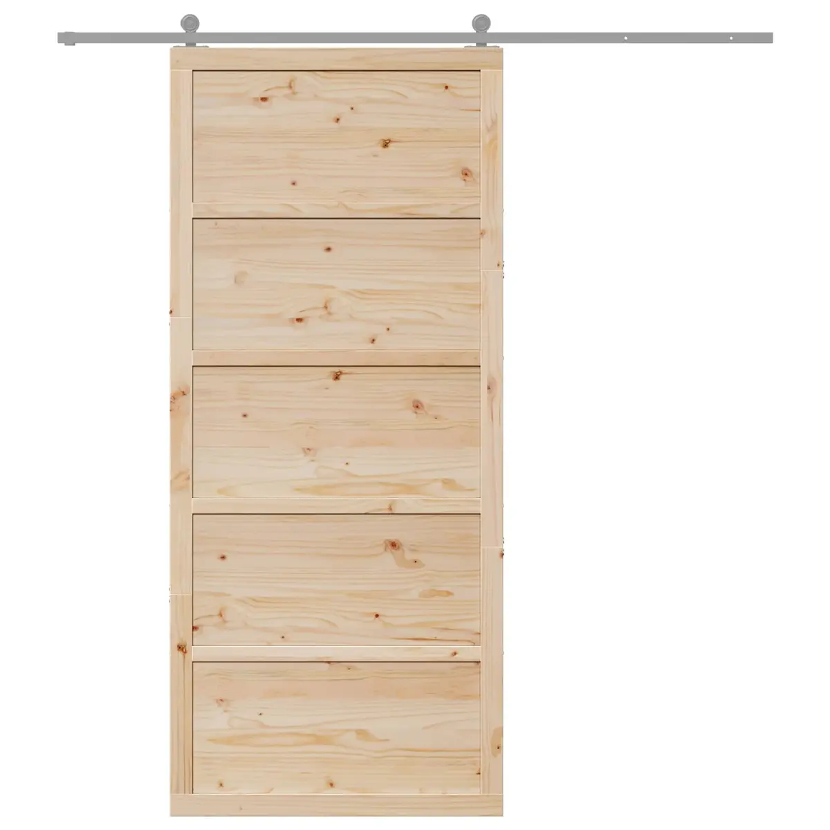 Barn Door Sliding 80cm Solid Pine Wood Rustic Interior Space-Saving Home