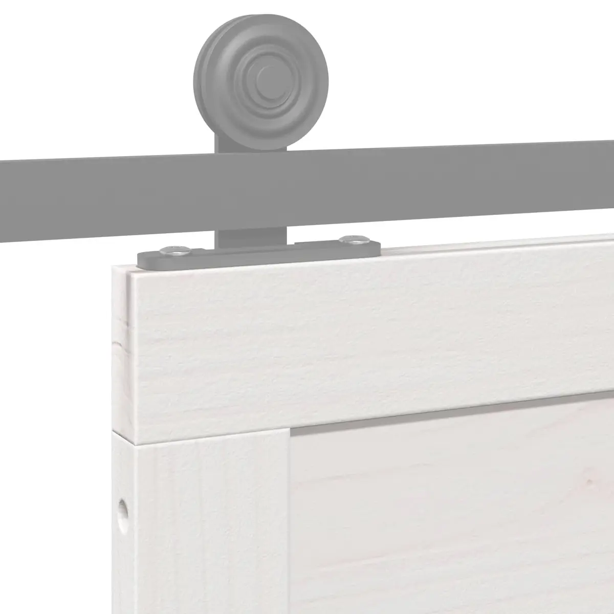 Barn Door Sliding White Solid Pine Wood Interior Space-Saving Rustic 100x208cm