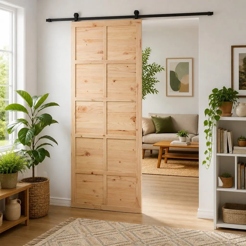 80cm Solid Pine Sliding Barn Door