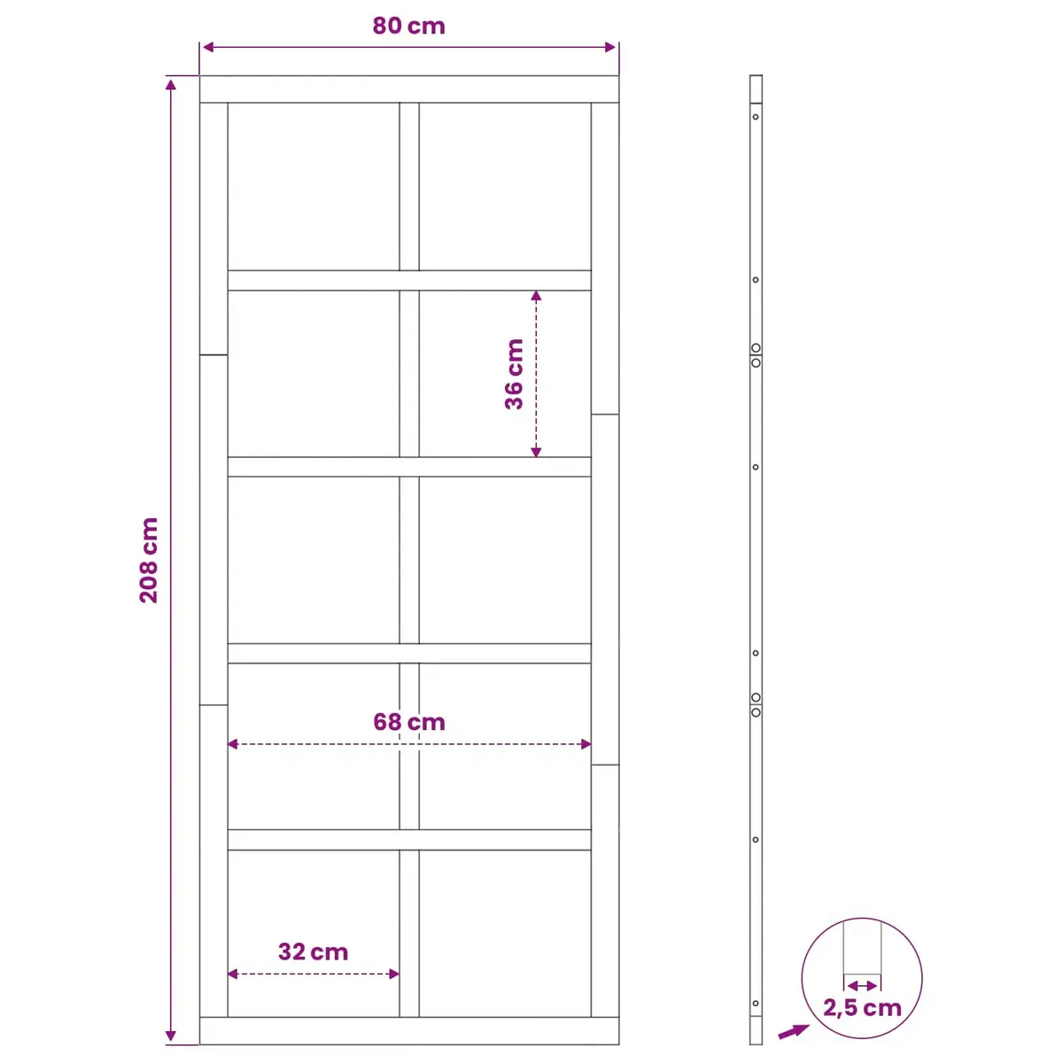80cm Solid Pine Sliding Barn Door