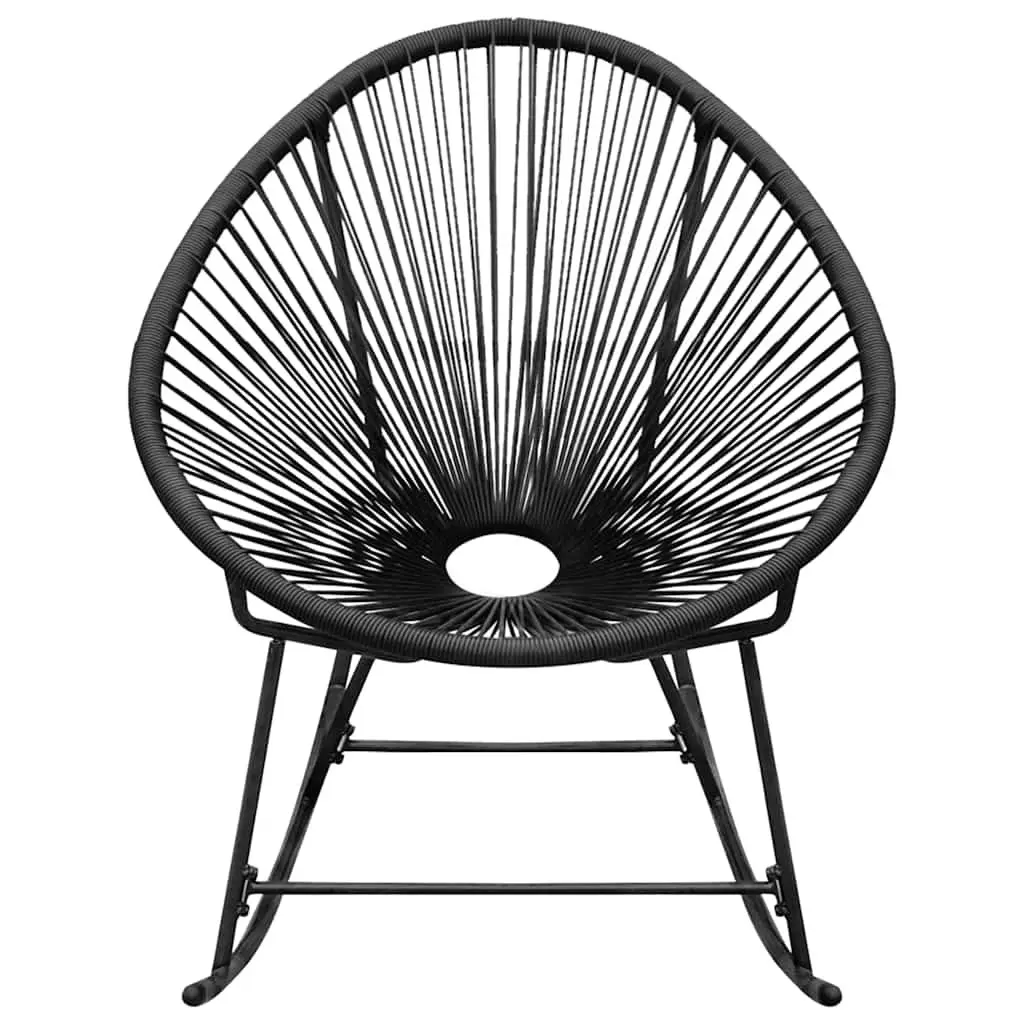 Outdoor Rocking Chair for Patio Garden Black Oval Size