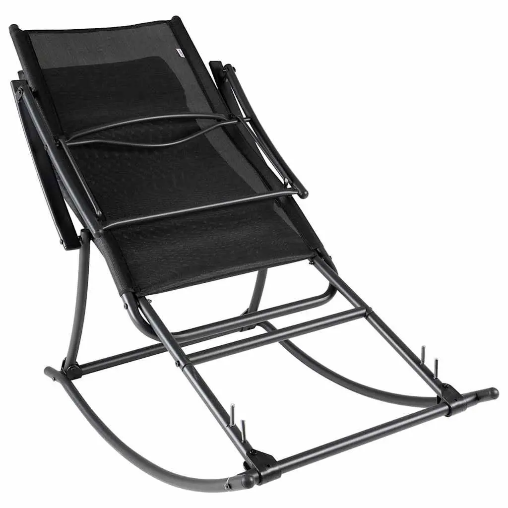 Black Steel Folding Rocking Chair
