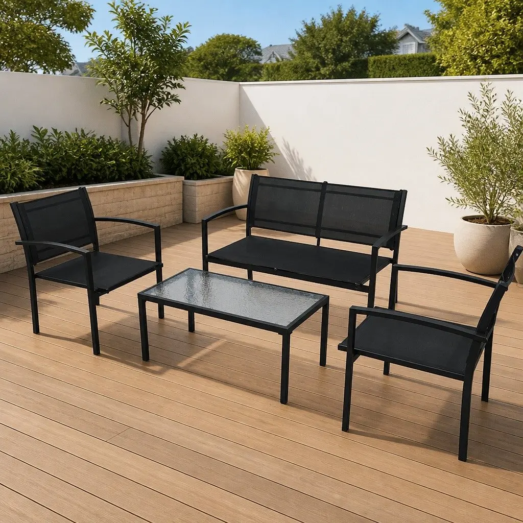 4 Piece Outdoor Garden Lounge Set