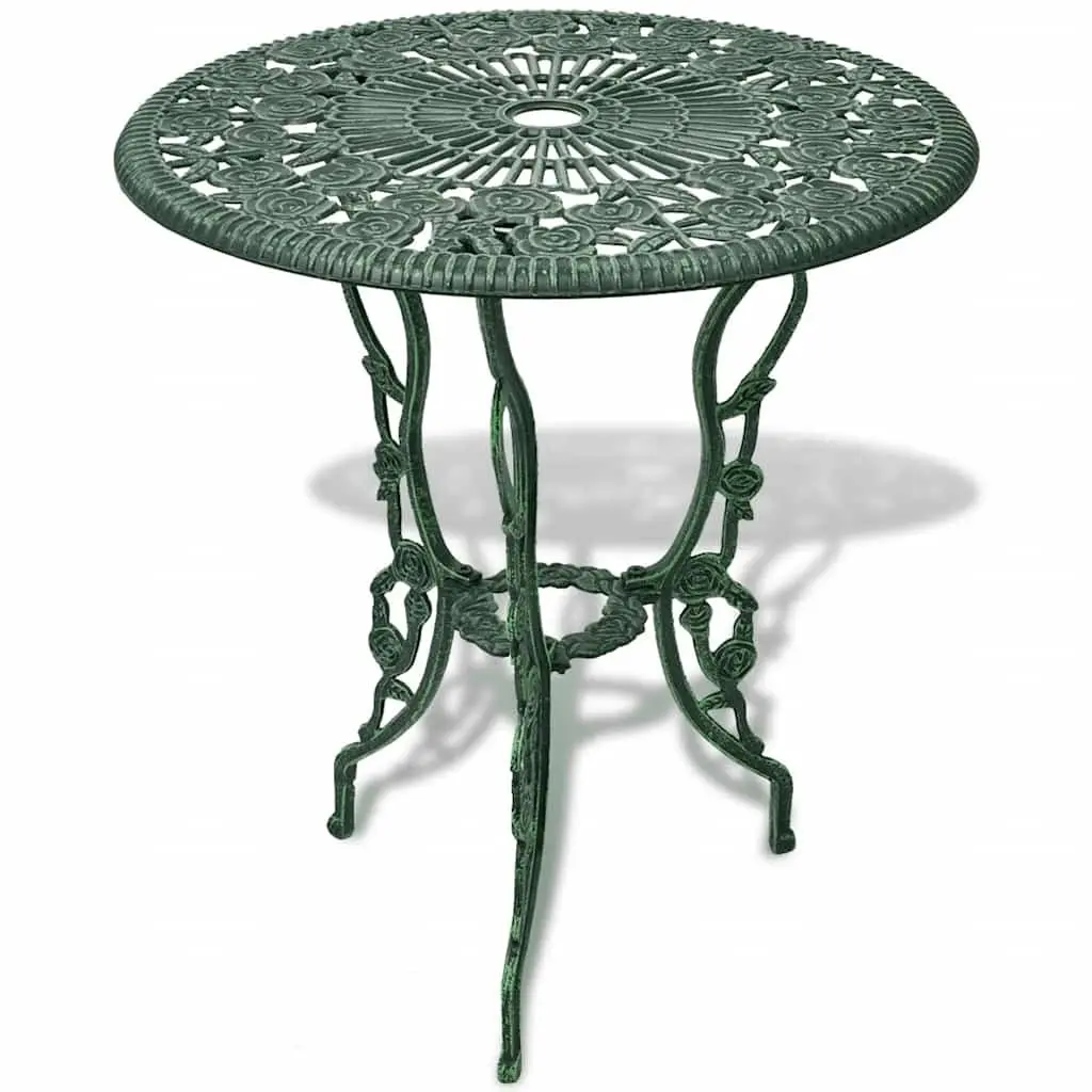 Bistro Set Outdoor Garden Patio 3 Piece Round Table 2 Chairs Green