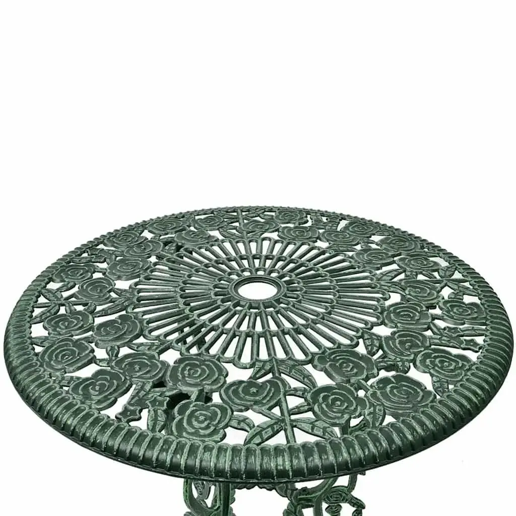 Bistro Set Outdoor Garden Patio 3 Piece Round Table 2 Chairs Green