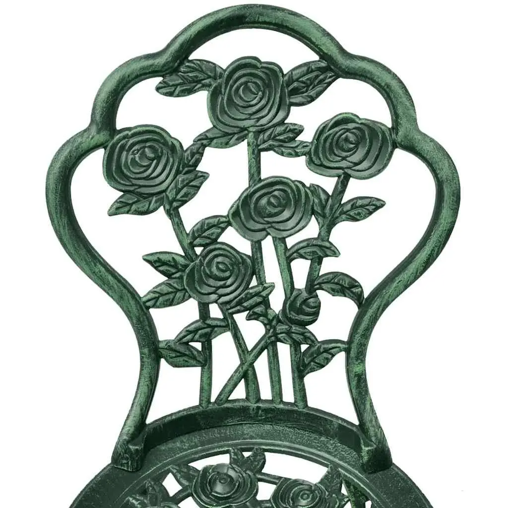 Bistro Set Outdoor Garden Patio 3 Piece Round Table 2 Chairs Green