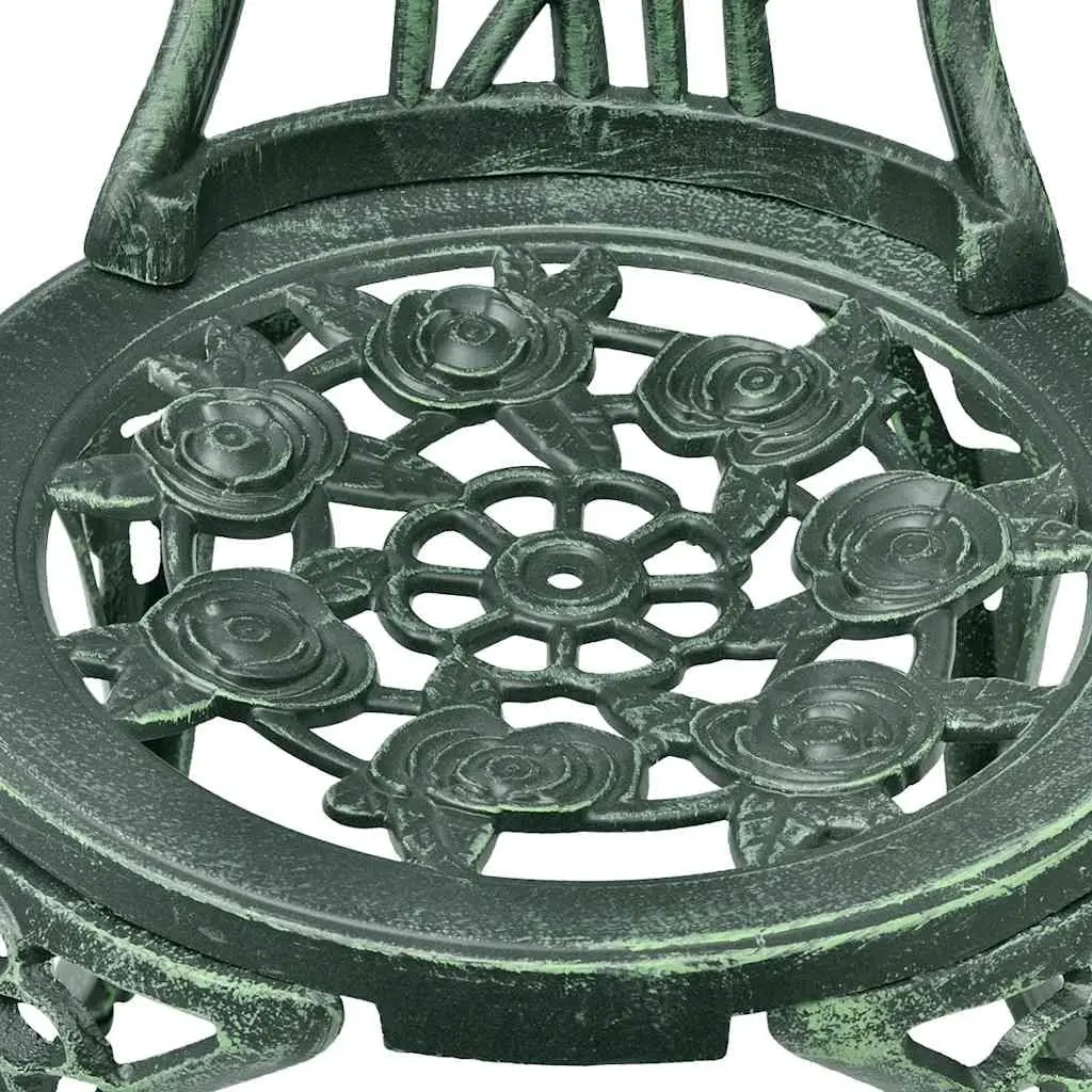 Bistro Set Outdoor Garden Patio 3 Piece Round Table 2 Chairs Green