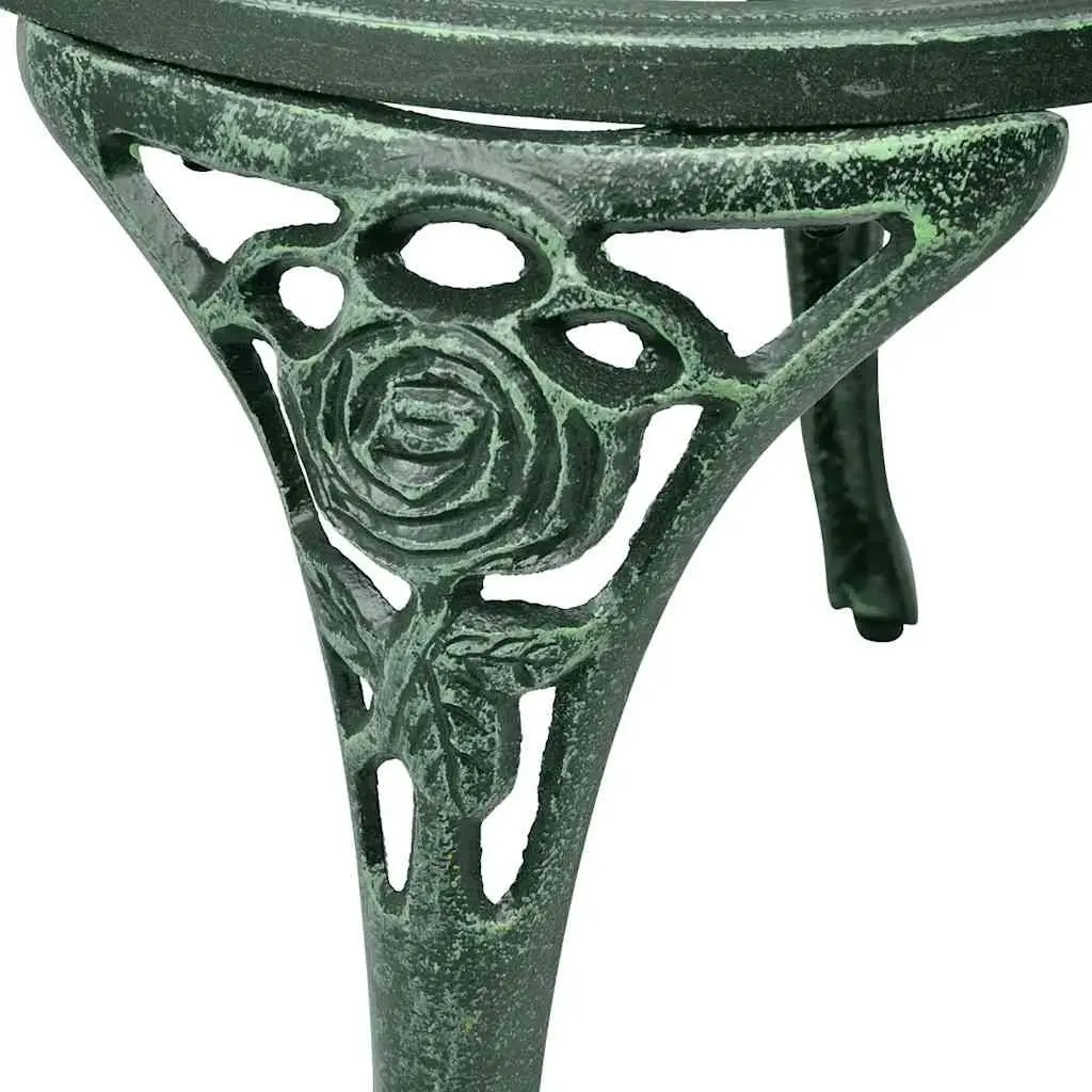 Bistro Set Outdoor Garden Patio 3 Piece Round Table 2 Chairs Green