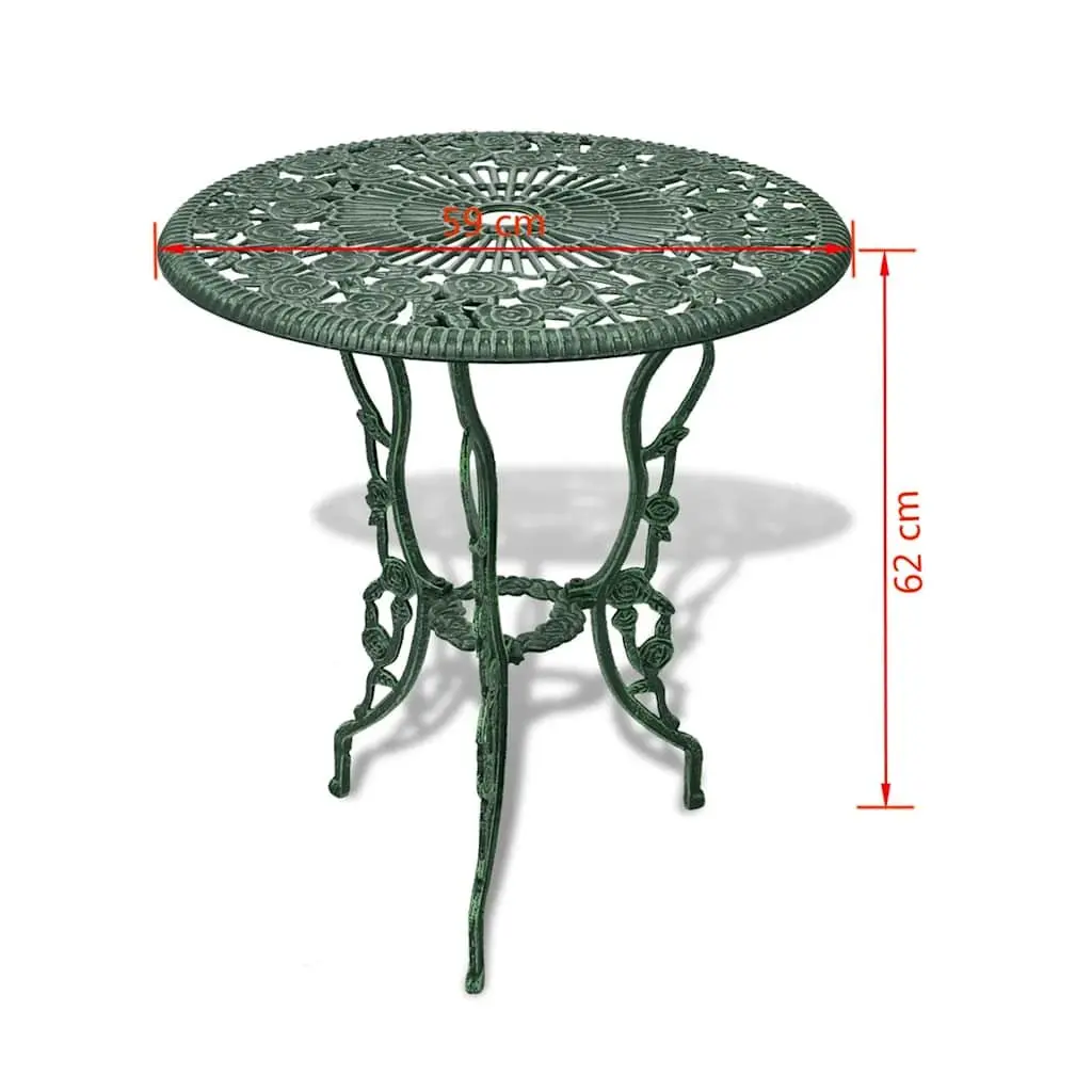 Bistro Set Outdoor Garden Patio 3 Piece Round Table 2 Chairs Green