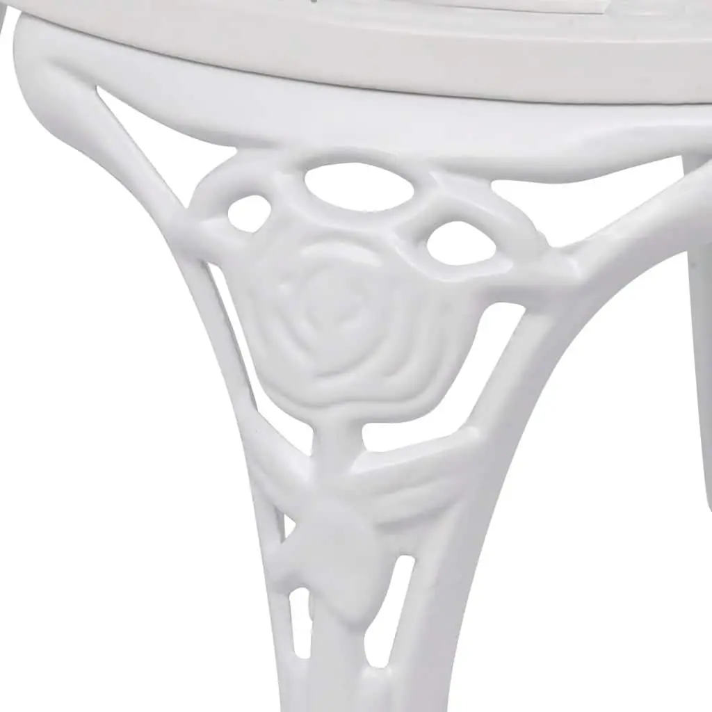 3 Piece Bistro Set Round Table 2 Chairs Garden Patio Outdoor Furniture White