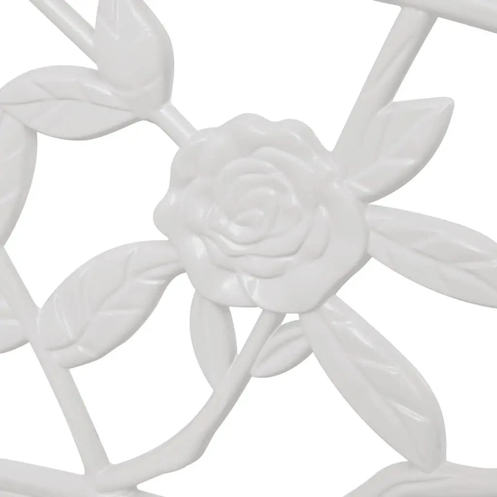 Garden Bench 100cm White Aluminium with Cast Iron Legs