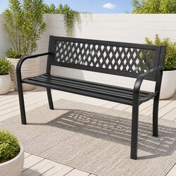 Specifications for 118cm Black Steel Garden Bench