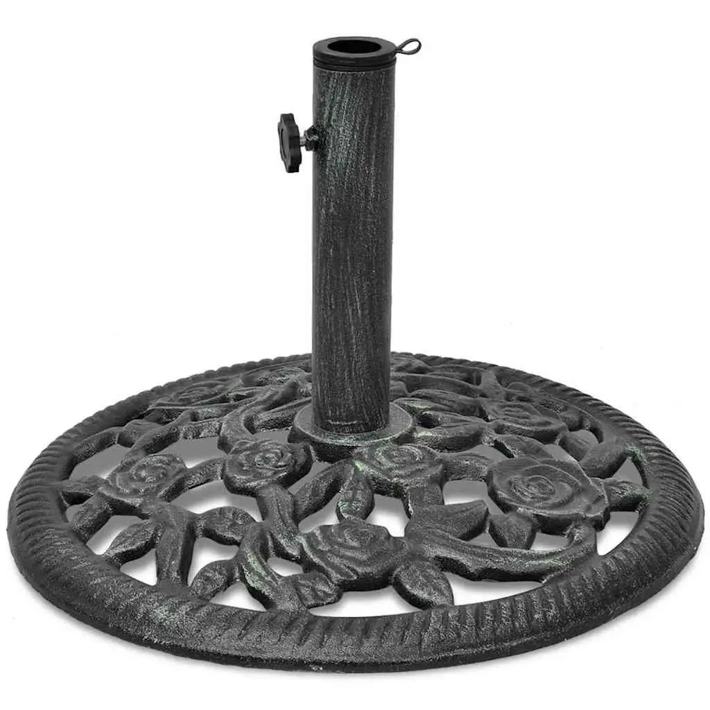 Cast Iron Outdoor Umbrella Base Garden Parasol Stand Holder Green 12kg