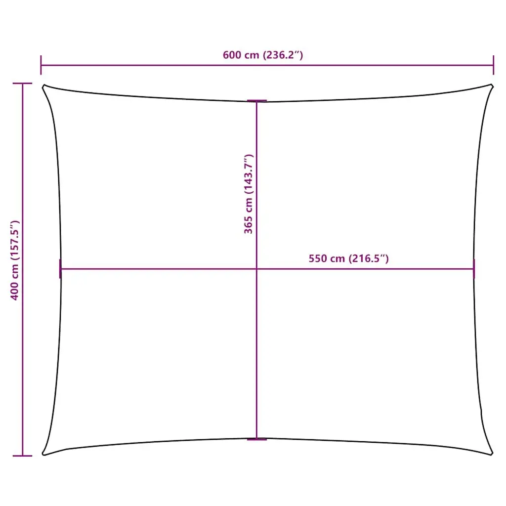 Rectangular Sunshade Sail Outdoor Garden Patio 4x6 m Anthracite UV Protection