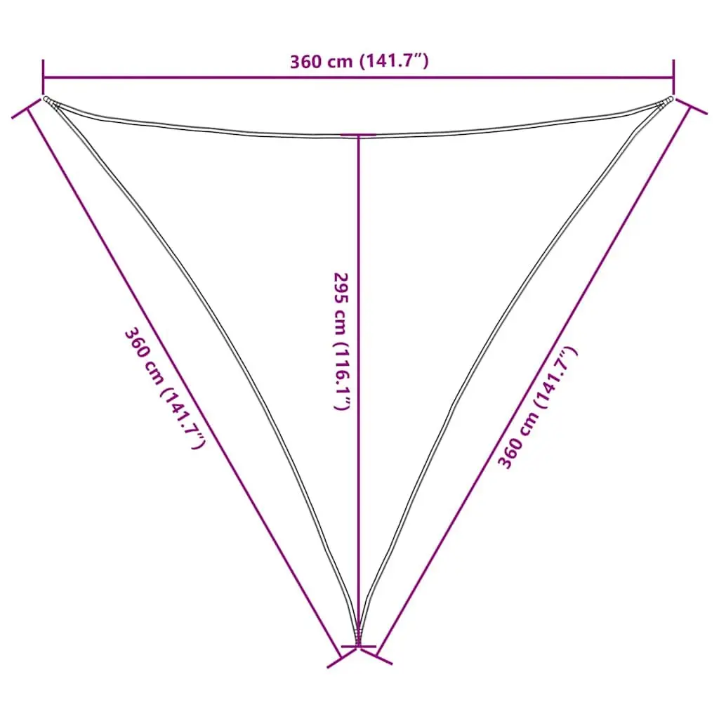 Sunshade Sail Triangular Outdoor Garden Patio Terrace Balcony Protection 3.6m