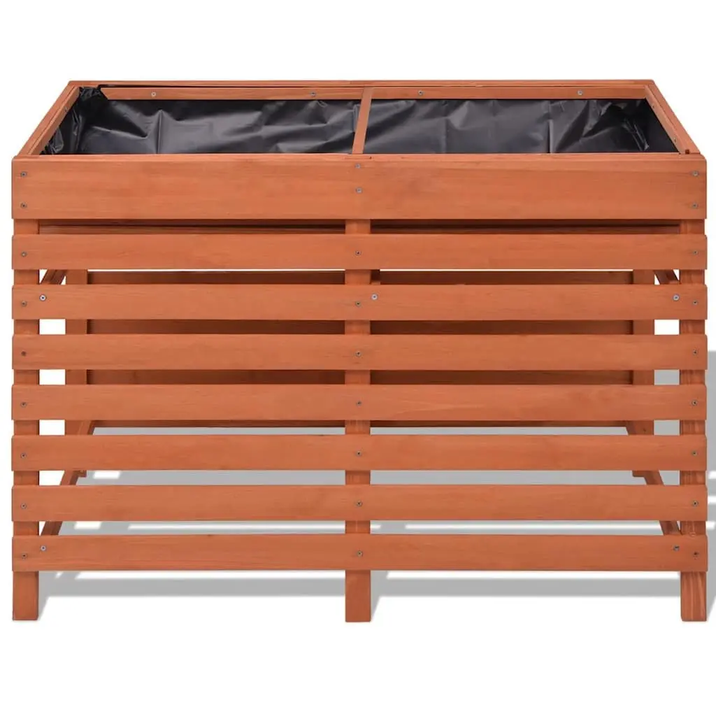 Wooden Planter Box for Garden 100x50x71 cm Raised Bed for Vegetables Flowers Herbs Brown