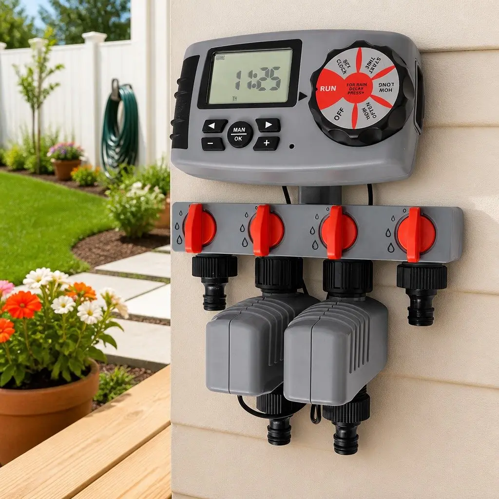 4-Station Automatic Irrigation Timer