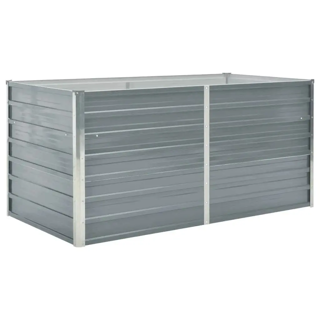 Raised Garden Bed 160x80x77 cm Galvanised Steel Planter Grey Patio Deck