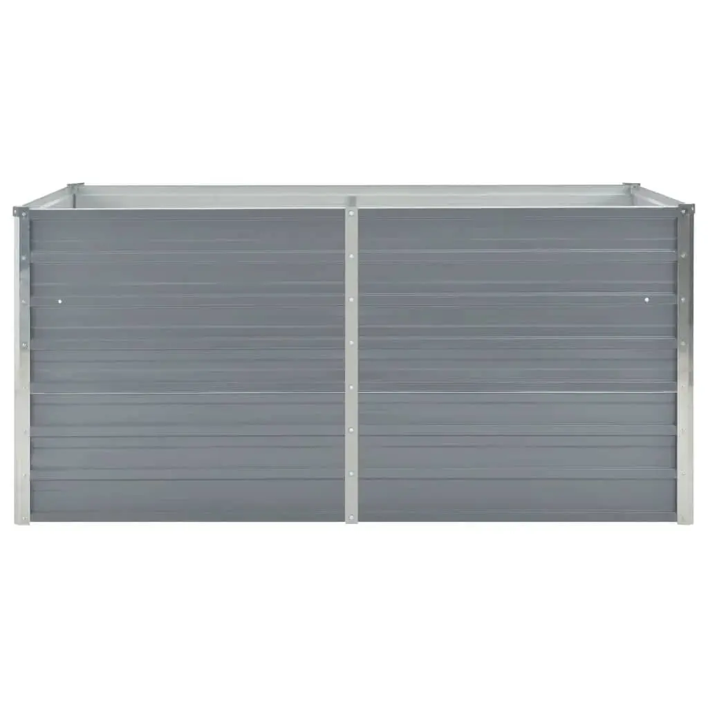 Raised Garden Bed 160x80x77 cm Galvanised Steel Planter Grey Patio Deck